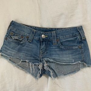 True Religion Joey Cut Off Jean Shorts